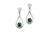 Small Drop Blue Green Tourmaline Earrings: Sterling Silver Dangle Studs - Fine Jewelry by Anastasia Savenko